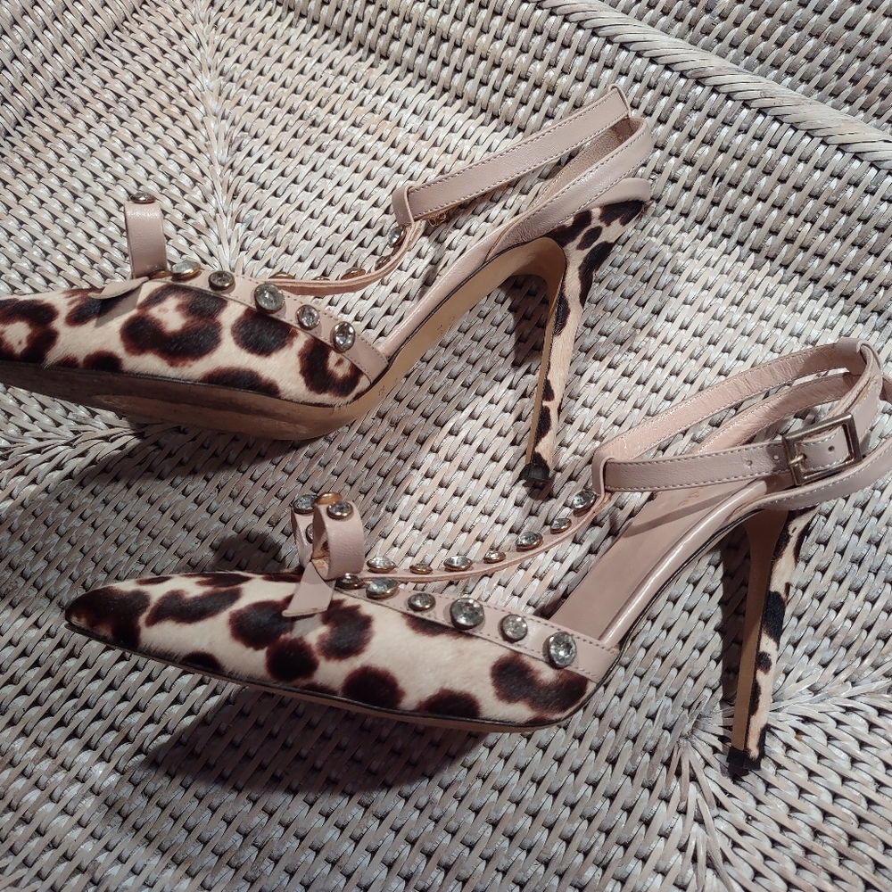 Kate Spade Leopard Calf Hair Heels Size 8 EUC - Picture 3 of 8